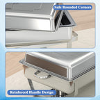 Chafing Dishes for Buffet 1 Pack,11Qt Food Warmers for Parties Buffet,Stackable Design for Easy Storage 1/2 Size Food Pans Buffet Servers and Warmers for Wedding, Catering, Events