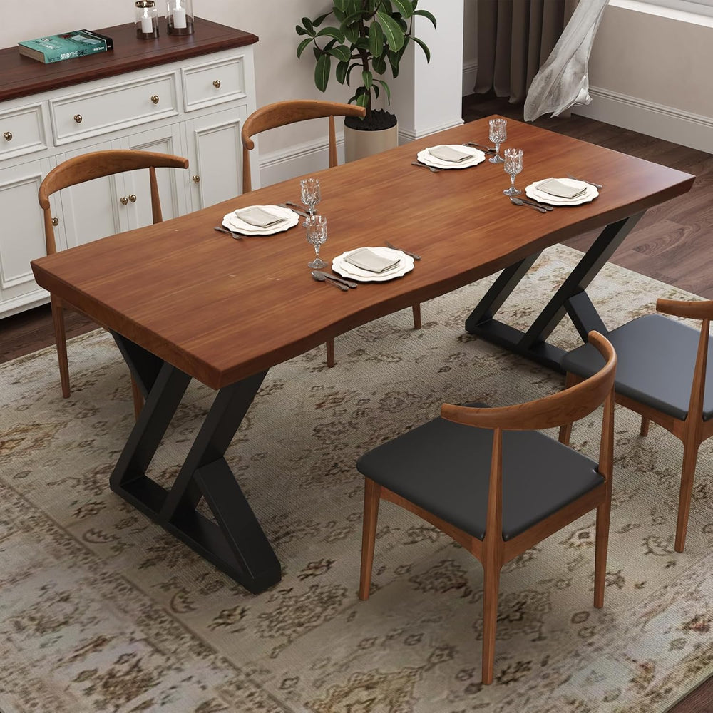 tiedingding 47" Solid Wood Dining Table, Rectangular Kitchen Table with ...