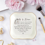 Aunt Gifts from Niece Jewelry Dish Trinket Tray, Auntie Birthday Gifts, I Love You Aunt Present for Christmas Wedding, Best Aunt Ever Gifts (White-Aunts3)