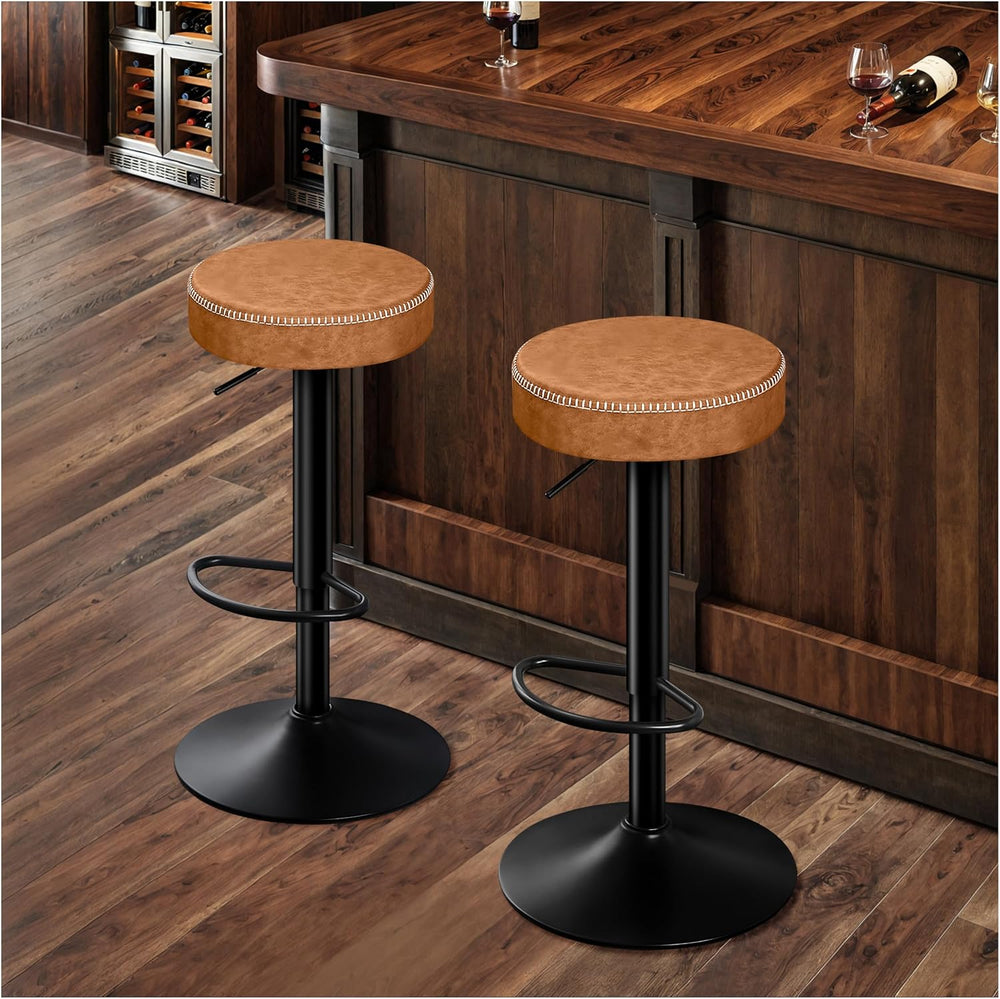 STOOLINK Tall Bar Stools Set of 2, Microfiber Leather Bar Height Stools | 360...