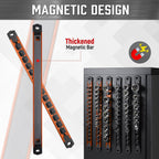 ALOANES 6-Piece Magnetic Socket Organizer, Heavy Duty Aluminum Socket Rails Organizer, 360° Swivel Clips Socket Holder Kit for Tool Box, 1/2, 3/8, 1/4-Inch Socket Holder x 80 Clips (Orange)