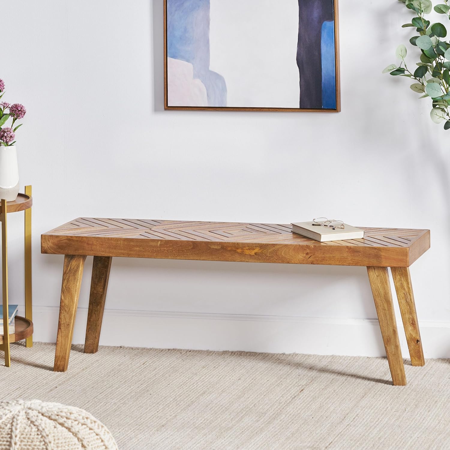 Christopher Knight Home Fircrest Wooden Rectangular Dining Bench, Kitchen Extra Seat, Entryway Bench for Home Hall Living Room, Natural