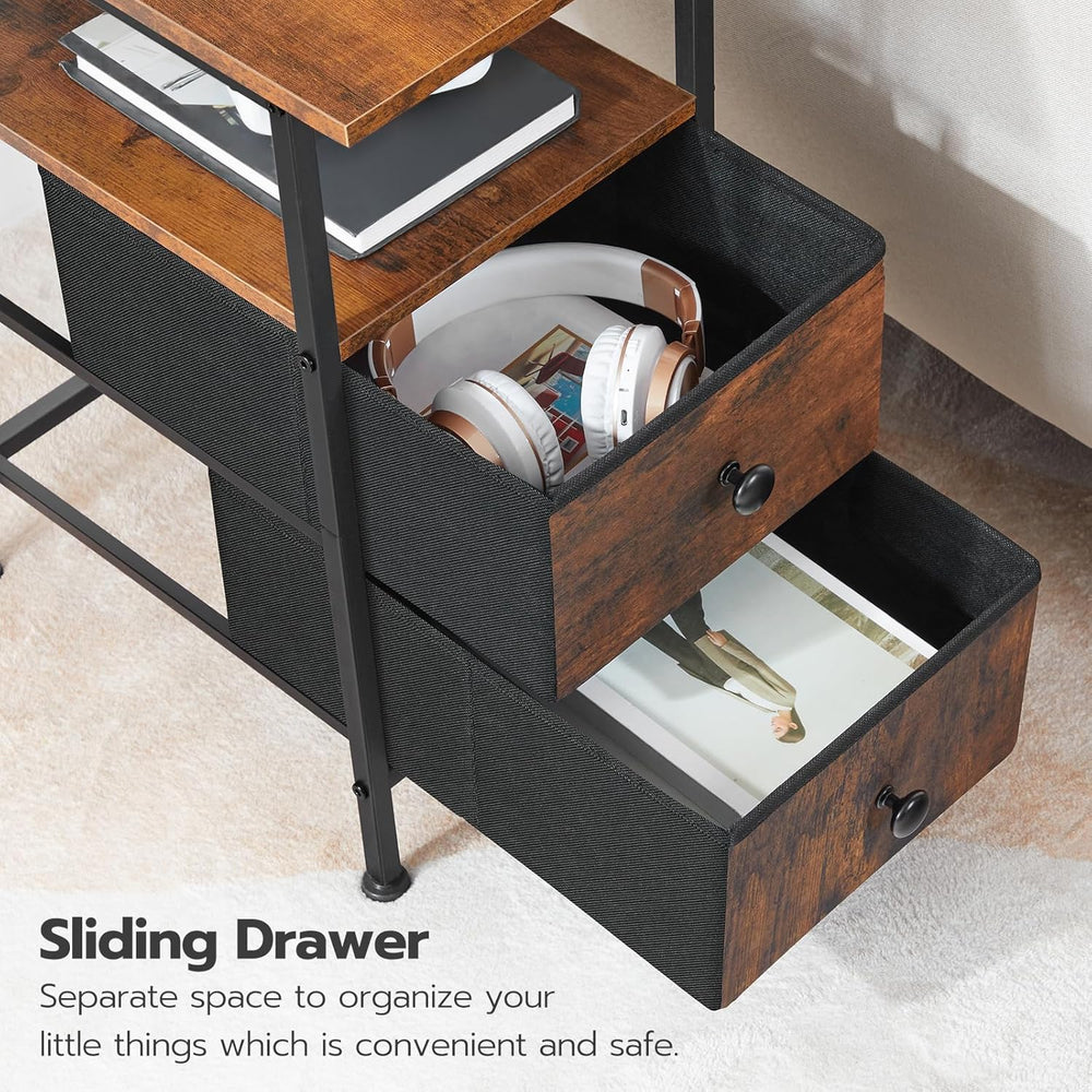 HOOBRO End Table with Charging Station, Narrow Side Table, Nightstand with 2 ...