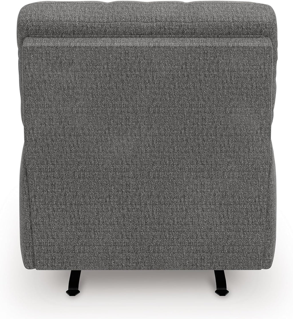 Signature Design by Ashley Revenna Manual Rocker Recliner, Greystone | 100% polyester menswear chenille fabric, Track arm style, Living room and lounge spaces