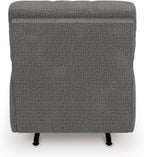 Signature Design by Ashley Revenna Manual Rocker Recliner, Greystone | 100% polyester menswear chenille fabric, Track arm style, Living room and lounge spaces