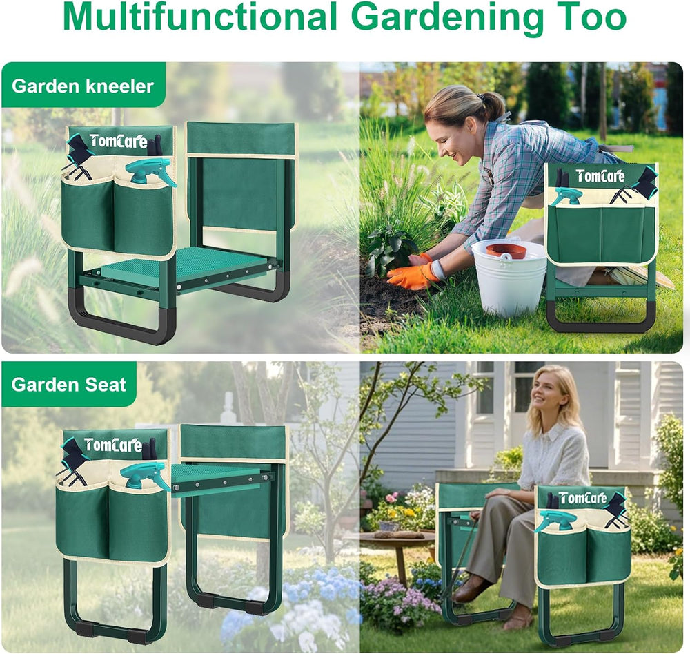 TomCare Garden Kneeler and Seat, 11.14" Kneeling Pad Sturdy Garden Bench