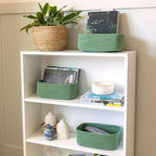 NaturalCozy 11.8"x8"x4.5” Rectangle Storage Baskets for Shelves 3 Pack | Cotton Rope Woven Small Baskets for Organizing | Small Storage Bins for Nursery, Bathroom, Closet, Shelf, Decorative, Gift