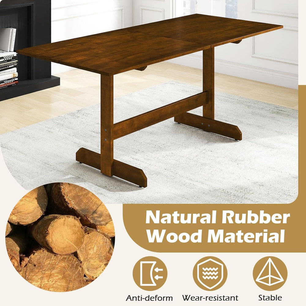 Giantex 71" Dining Table for 6-8, Large Kitchen Table with H-shaped Rubb...