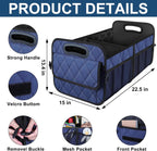 Deosk Car Trunk Organizer for SUV, Car Organizers and Storage with 6 Pocket, Car Accessories for Women/Men 70L Waterproof Polyester Trunk Organizer(Large, Navy Blue)