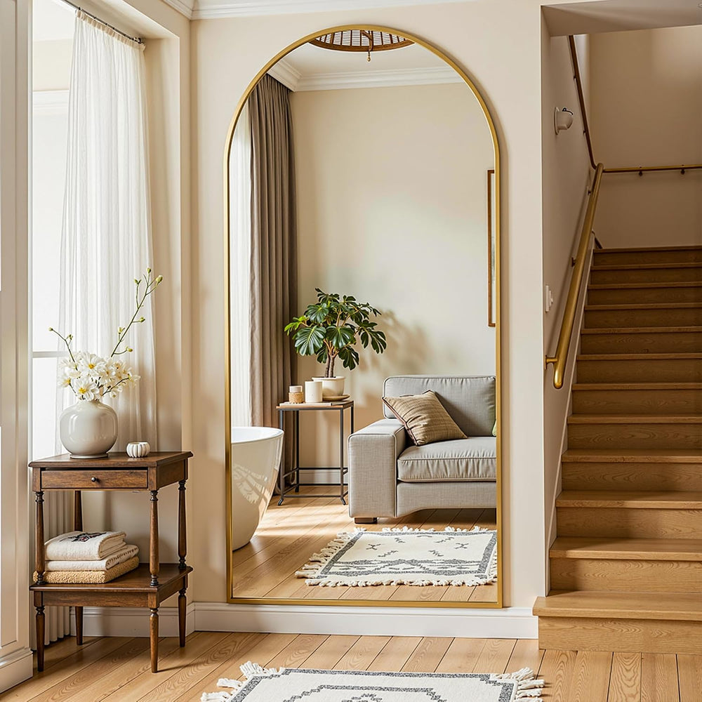 Full Length Mirror, 76"x34" Arched Full Body Mirror, Floor Mirrors ...