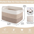Storage Baskets for Organizing, Woven Baskets for Shelves, Rectangle Decorative Organizer for Storage Clothes, Toy, Books, Towels Nursery Bins 3 Pack (Gradient Yellow, 15.75"x11.8"x9.85")