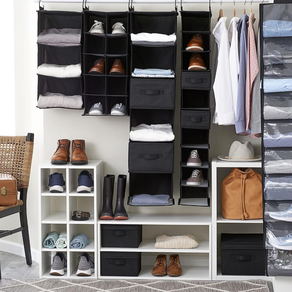 Household Essentials 10 Pocket Hanging Shoe Closet Organizer with Hooks