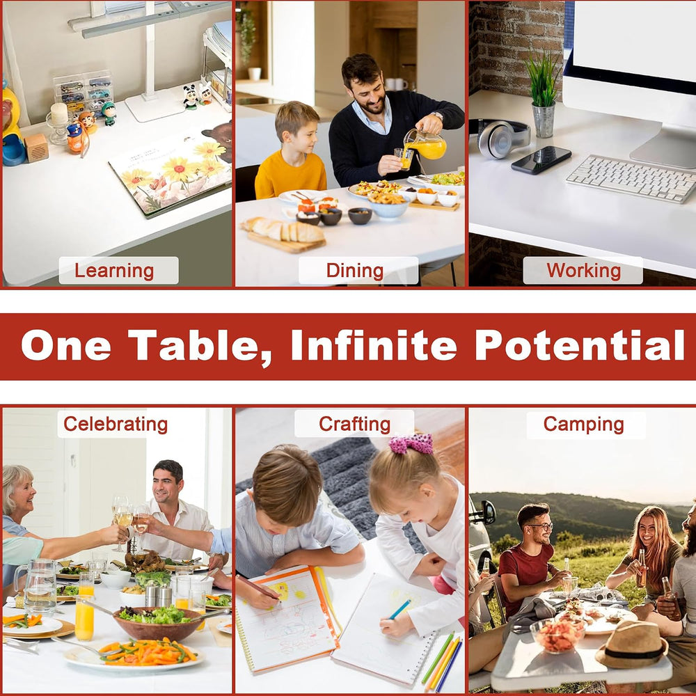 Elevon Folding Table, 6 Feet Heavy Duty Fold-in-Half Utility Table Indoor Out...