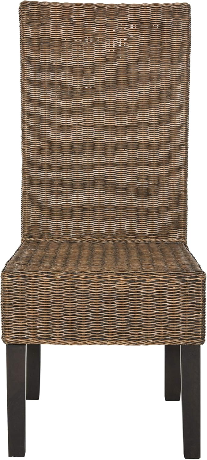 SAFAVIEH Furniture - Arjun Wicker Dining Chair Set of 2 - Brown & Multi -...