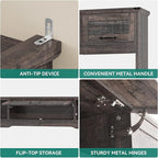 YITAHOME Wall Unit Entertainment Center for 65 Inch TV, 73" Tall TV Console with Power Outlet, Adjustable Shelf & Flip-Up Compartments, Large Media Stand for Living Room, Rustic Oak