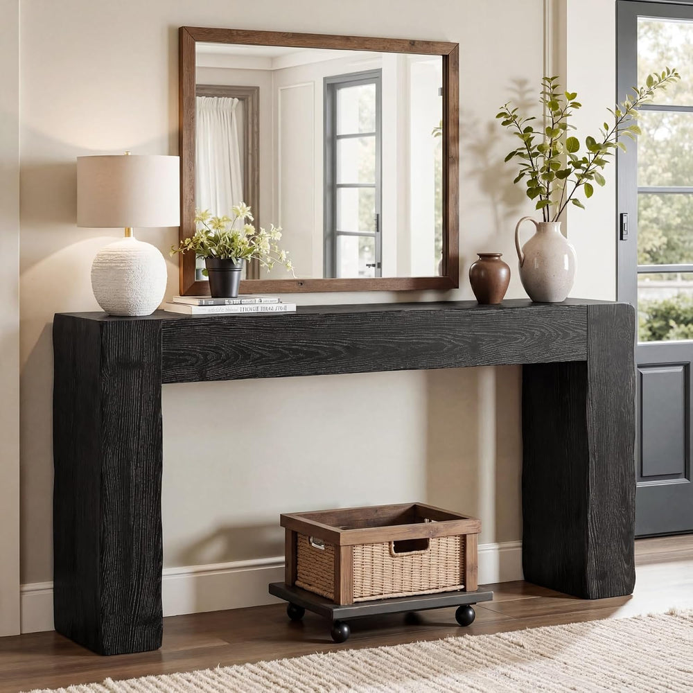 Tribesigns 63-Inch Solid Wood Console Sofa Table, Farmhouse Long Entryway Tab...