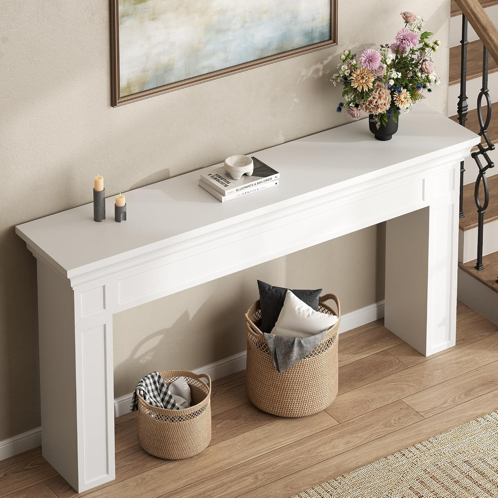 Loomie 63" Long Console Tables for Entryway, Modern Rectangular Sofa Tab...