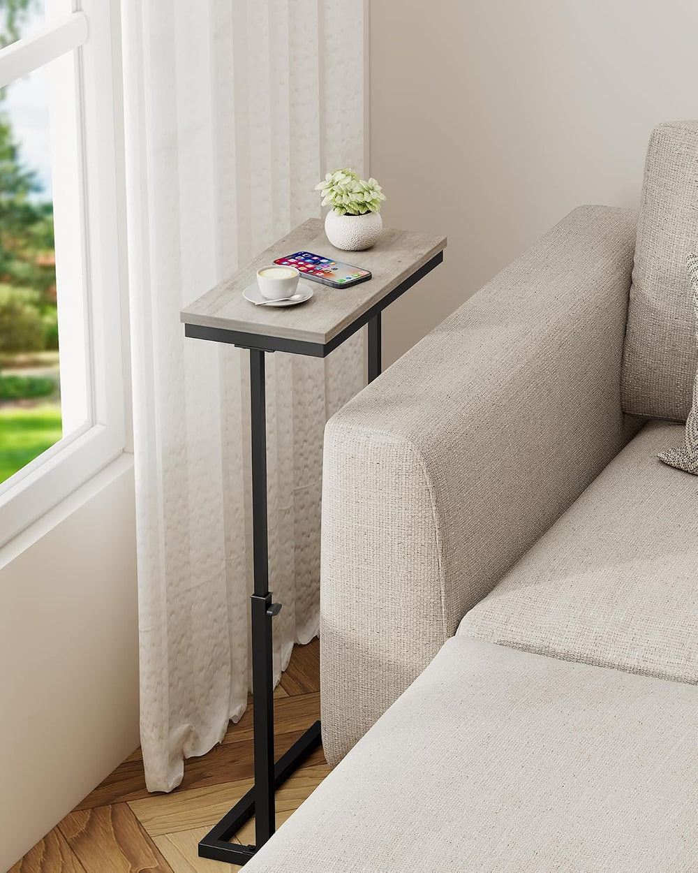 TUTOTAK End Table, Side Table, Tall Couch Table, Sofa Table