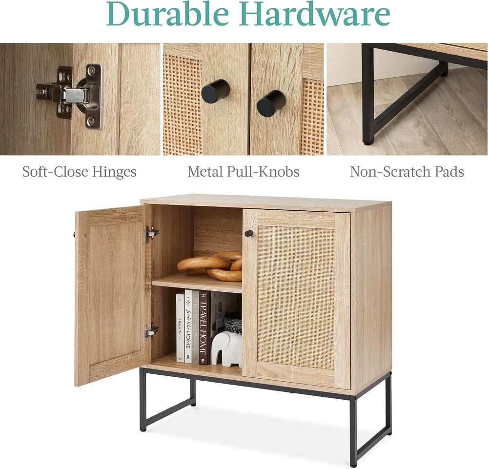 Best Choice Products 2-Door Rattan Storage Cabinet, Accent Furniture, Multifu...