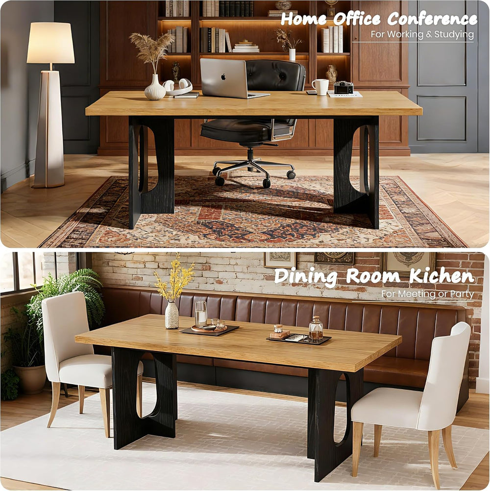 GarveeHome Dining Table for 6-8 People - 71" Modern Long Kitchen Table w...