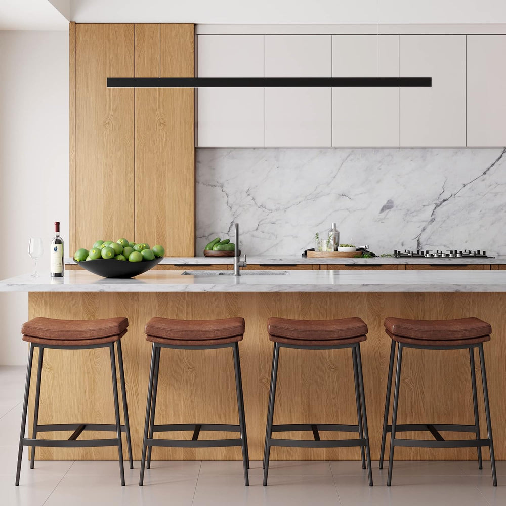 Nathan James Arlo Modern Backless Upholstered Kitchen Counter Bar Stool with ...