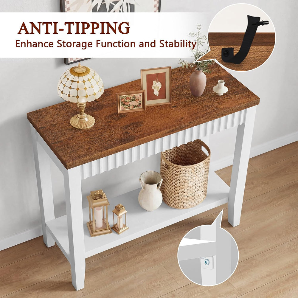 FAVOOSTY 31.5" Entryway Table, Console Tables for Entryway with Shelves,...
