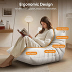 Bean Bag Chair for Adults, Fireside Togo Chair, BeanBag Chairs for Teens with High-Resilience Memory Foam, Non-Slip Base Compression Floor Lounge Sofa for Living Room, Bedroom