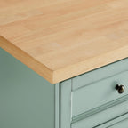 Crosley Furniture Holbrook Traditional Kitchen Island Breakfast Bar Table with Counter-Height Seating, Distressed Seafoam Blue