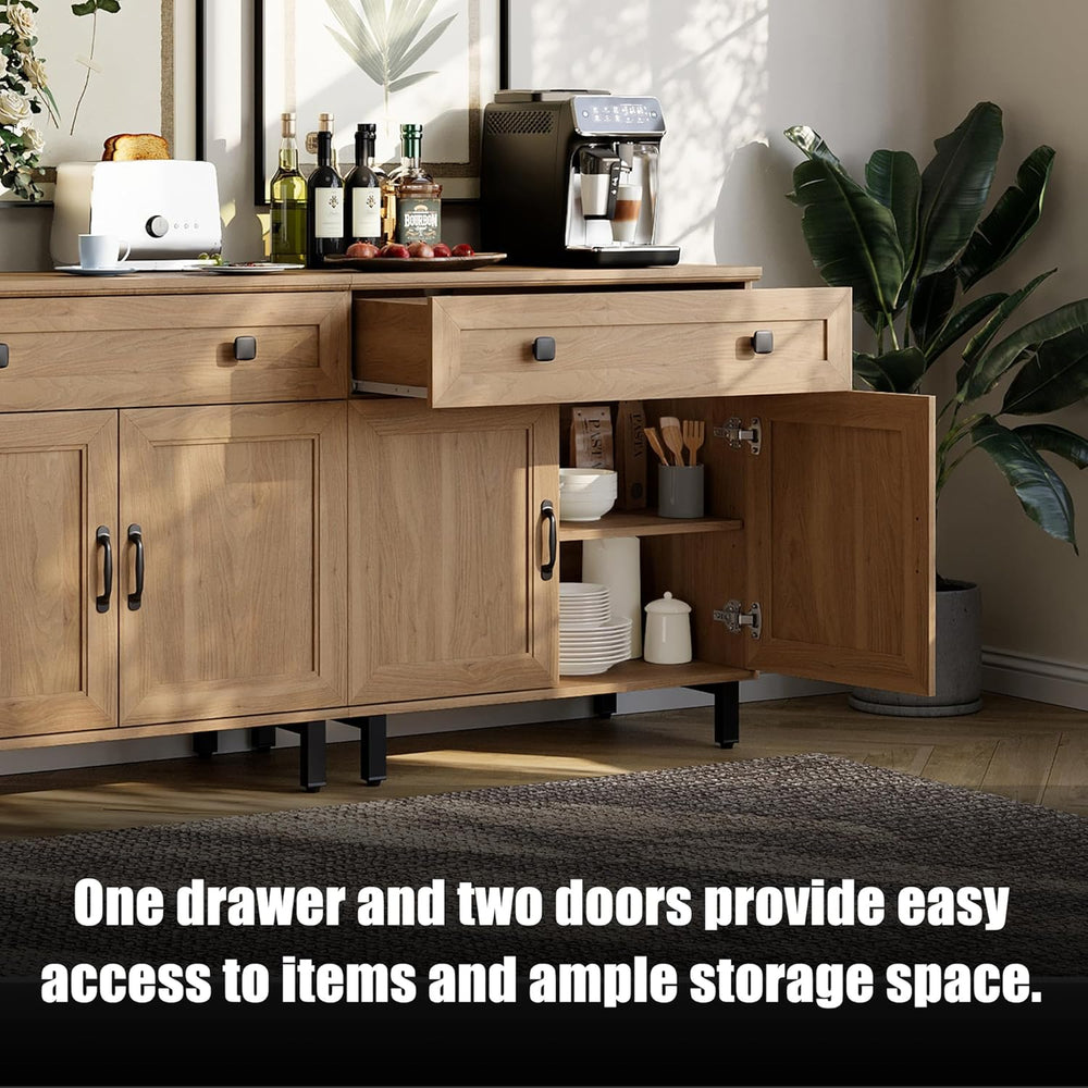 FENSULN Buffet Sideboard Cabinet Farmhouse Modern Storage Cabinet with Drawer...