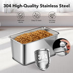 Dog Food Storage Container Stainless Steel with Scoop, 16 LB /11 LB Airtight Pet Metal Food Storage Bin, Cat Food Container for Dry Dog, Cat Food, Bird Seed, Keep Food Fresh, Brown