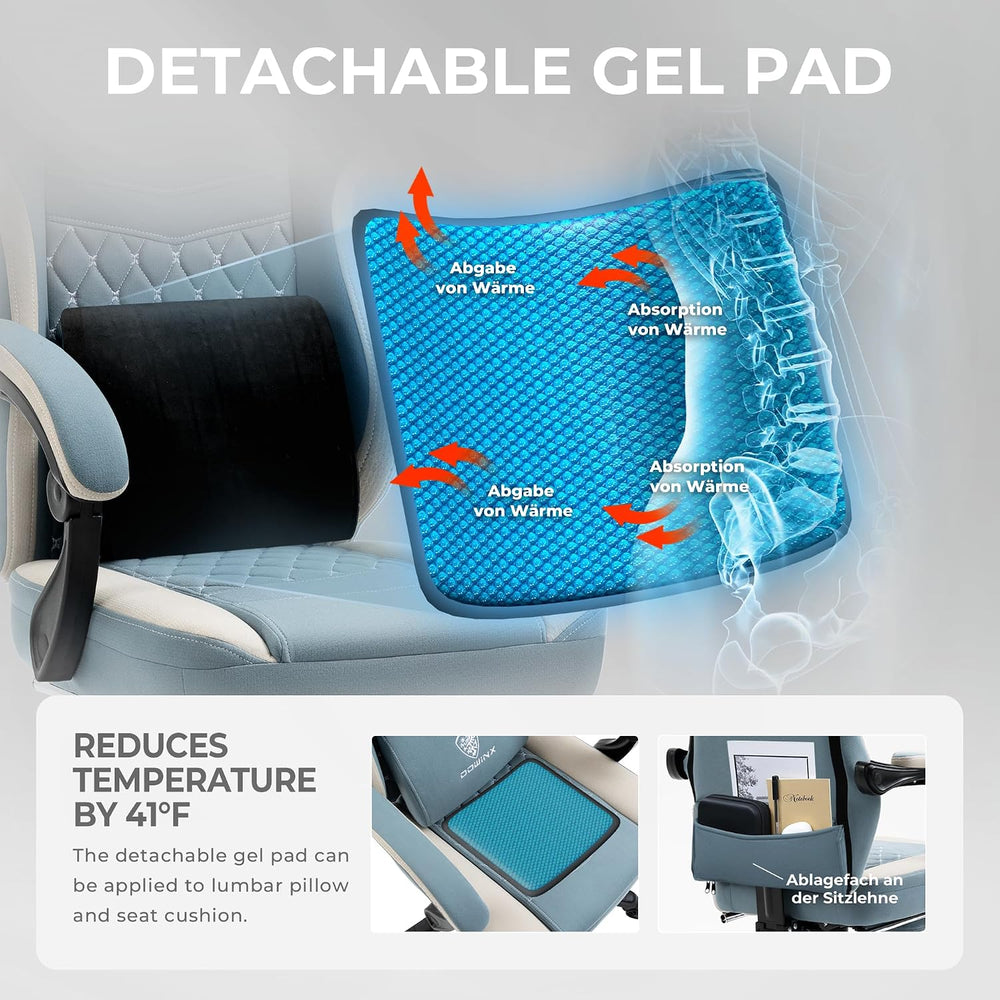 Dowinx Gaming Chair Breathable Fabric Game Chair with Gel Pad and Storage Bag...