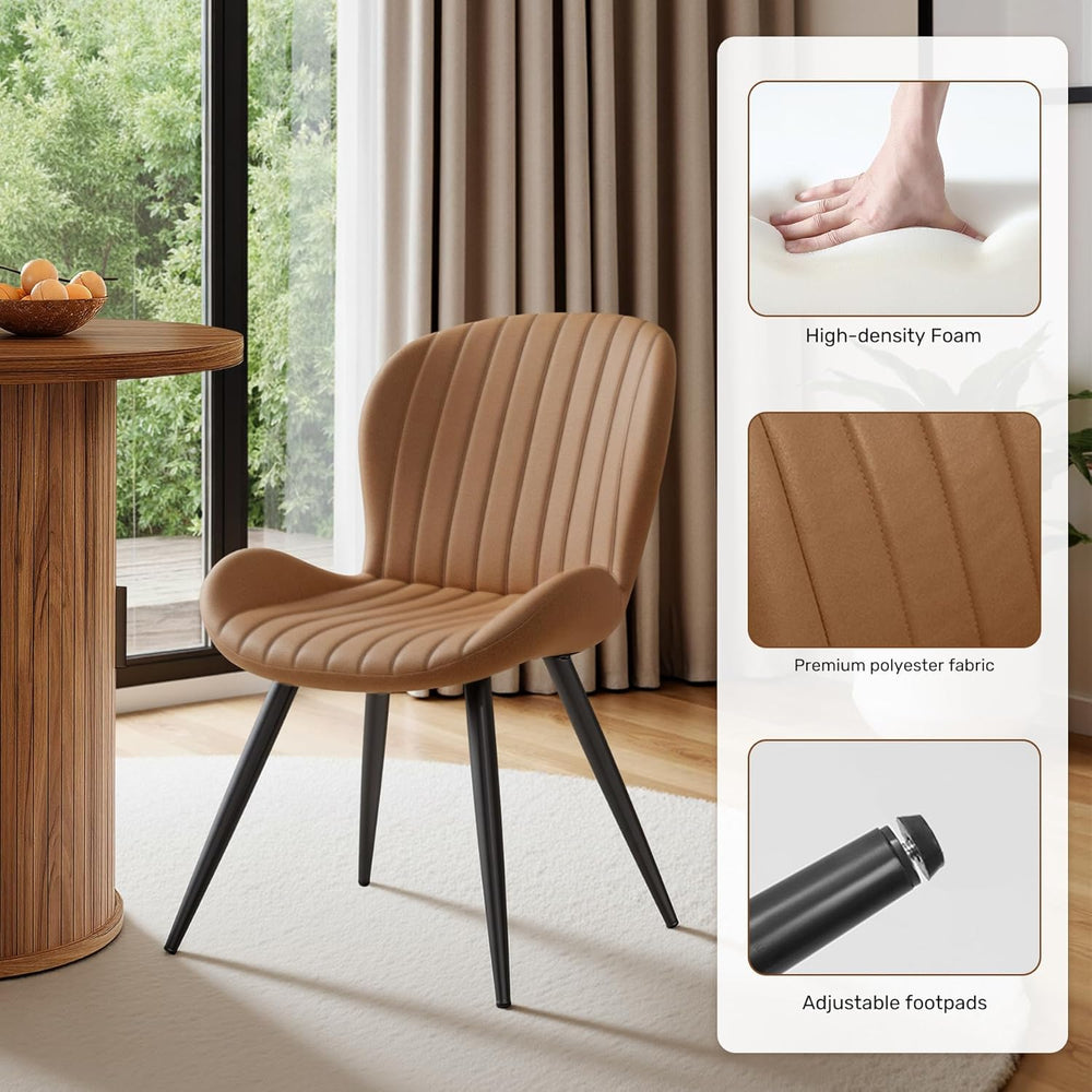 Miereirl Modern 5-Piece Dining Set for 4，47.24" Round Wooden Table with ...