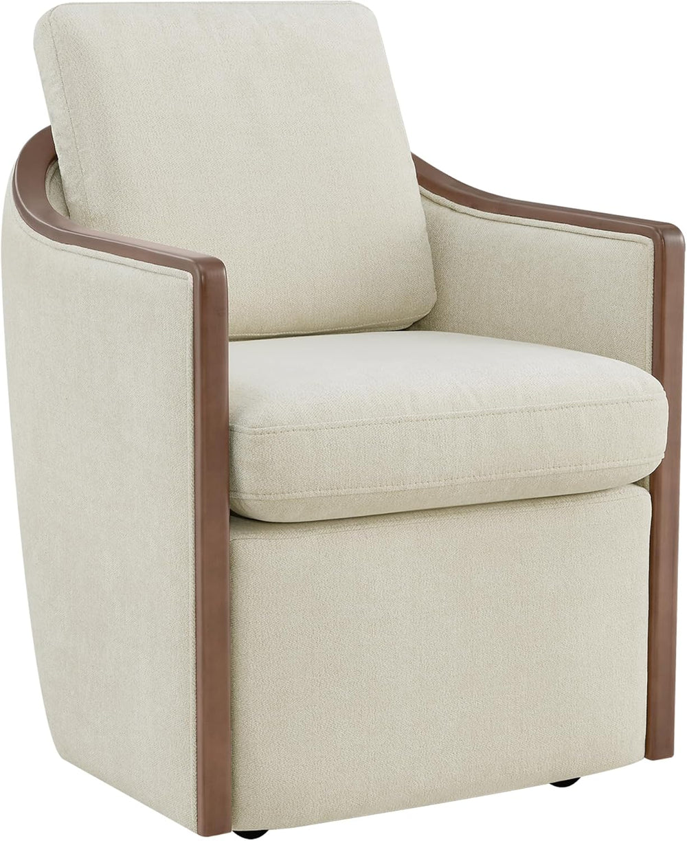 CHITA Upholstered Dining Chairs Set of 4 with Hidden Casters, Modern Dining C...