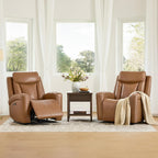 CHITA Genuine Leather Super Zero Gravity Power Recliner Chair, Saddle | Adjustable Power Headrest, USB & Type-C Ports for Living Room & Home Theater