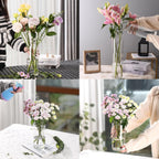 4 Pack Acrylic Cylinder Vases for Centerpieces,5x10 inch Tall Clear Flower Vase, Unbreakable Vases,Hurricane Candle Holders Floating Candle Vase for Wedding Dinner Table Party Living Room Decor