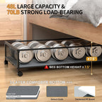 Under Bed Storage Containers with Wheels 54L Large Underbed Shoes Blankets Clothes Toy Storage Drawers for College Dorms Bedrooms Nursery Rooms Organization… (Grey 2 Pack, XXL(31"x16.6"x7.48"))