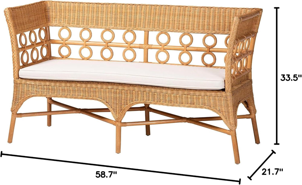 Bali & pari Oxford Natural Rattan Furniture with Braided Edges and emblis...