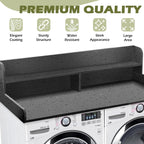 Royxen Laundry Countertop with Storage Universal Fit, Washer and Dryer Countertop with Shelf, Laundry Room Storage, 2-Tier Shelf (Black)