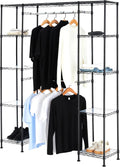 Amazon Basics Expandable Metal Hanging Closet Organizer System with Storage Shelves, Adjustable, Easy to Assemble, 57-80"L x 14"W x 72"H, Black
