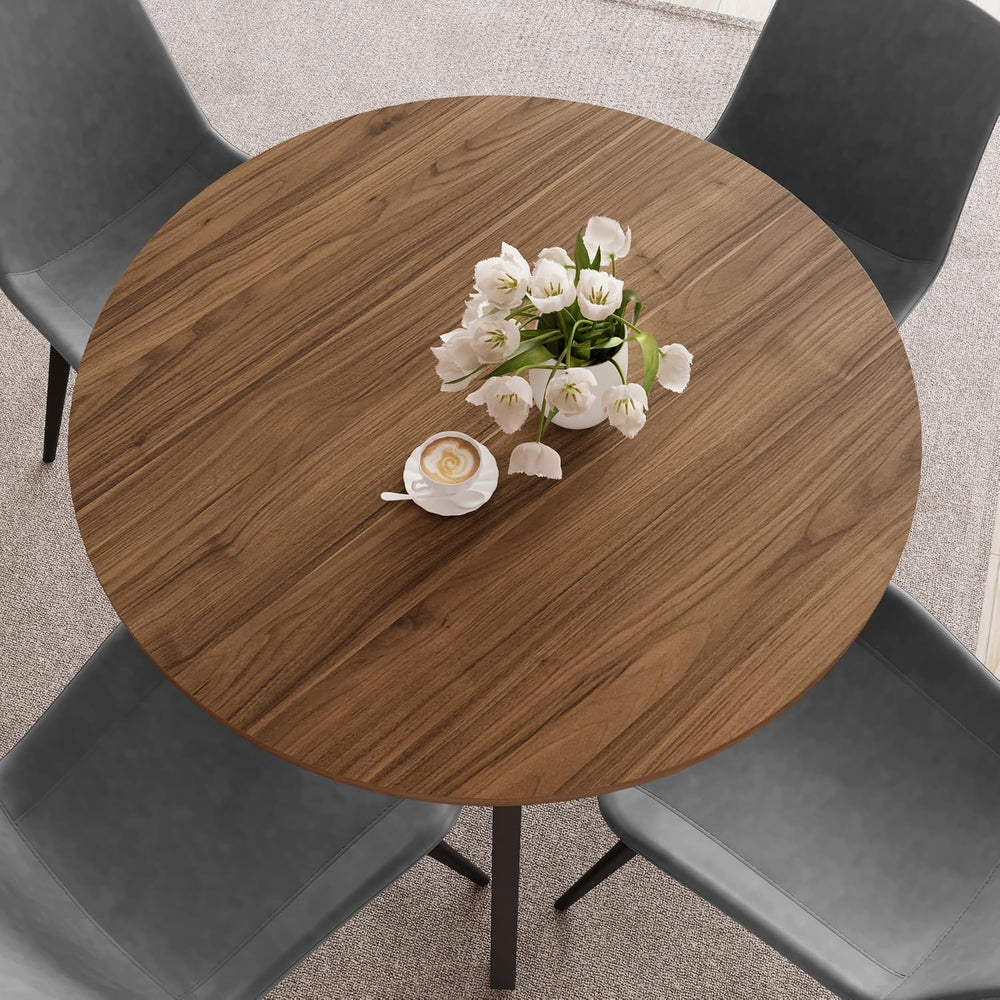 Zerifevni 34.6'' Dining Table and Chairs for 2, Mid Century Modern Ro...