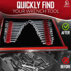 Q&U Wrench Organizer Modular System – 48 PCS Magnetic Wrench Organizer for Tool Box Drawer, Modular Wrench Organizer and Wrench Storage Rack, Heavy Duty Wrench Holder