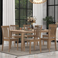 COLAMY Wooden Dining Room Chairs Set of 6, Spindle High Back Windsor Kitchen Side Chair, Farmhouse Dining Chairs for Kitchen, Dining Room, Light Brown