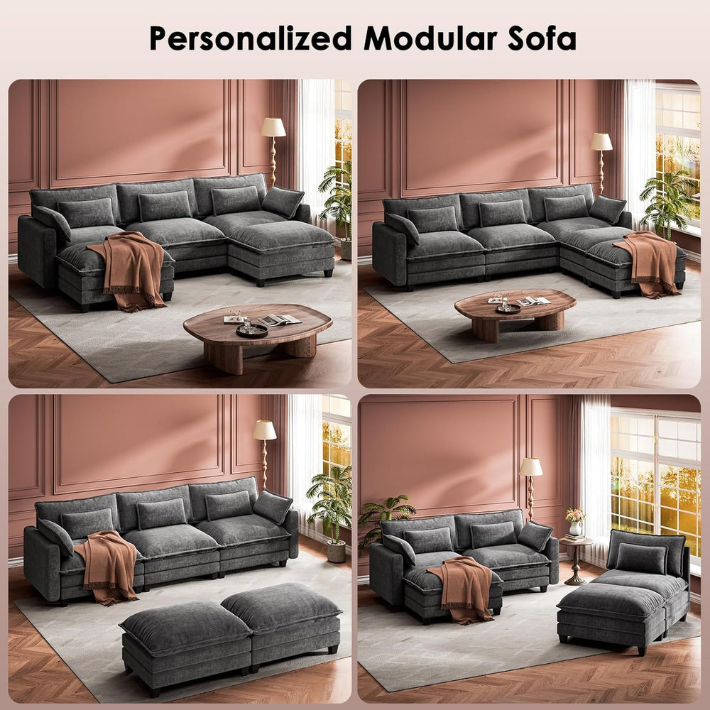 Marsail Modular Sectional Sofa 110.6" U-Shaped Modern Comfy Cloud Couch,...
