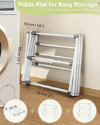 APEXCHASER Drying Rack Clothing - 3 Tier Metal Clothes Drying Rack Collapsible, Laundry Drying Rack Expandable, Small Clothe Airer for Baby Clothes Towel Bib Sock Indoor Outdoor Use(White)