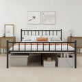 Metal Platform Full Bed Frame with Headboard Sturdy Steel Slats Support No Box Spring Needed Easy Assembly Black