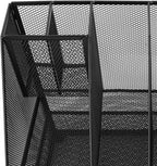 Hyuduo Office Desk Organizer, Black Iron Mesh 3 Tier Paper Letter Tray with 2 Pen Holders and File Rack Metal Structure for Office and Home Desk Organization