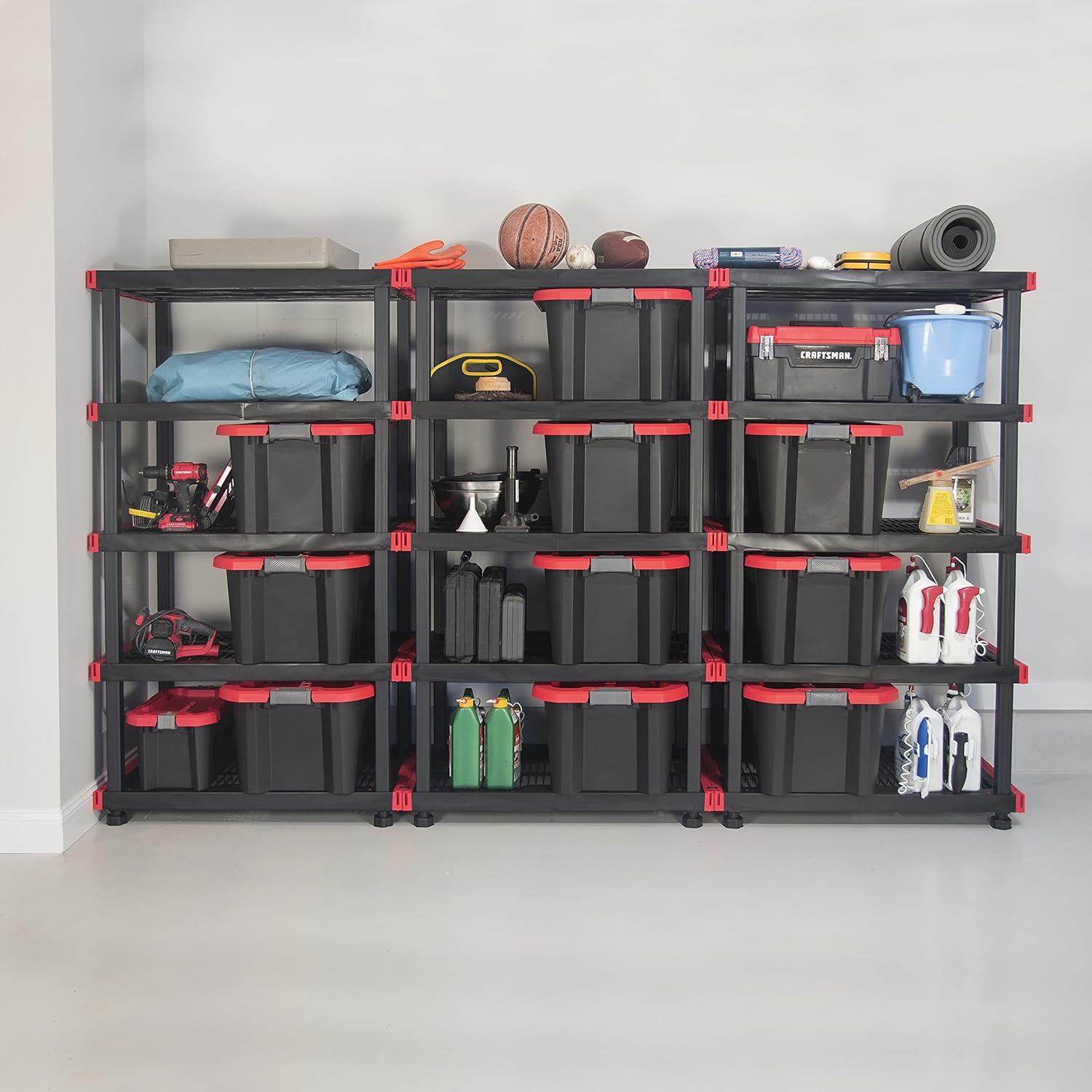 CX Craftsman, 5-Tier Highly Durable Storage Rack, 200lbs/shelf, (72.3H x 40W x 24D), Interlocking Shelving Unit and Weather-Resistant Design, American Made Garage Shelf