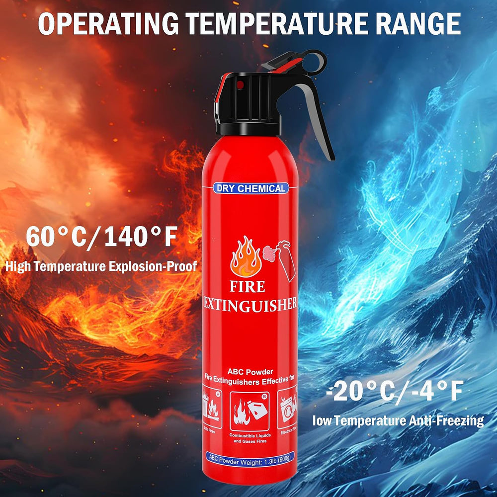 6 Pack ABC Dry Chemical Fire Extinguisher - Portable Fire Spray with Mounting...