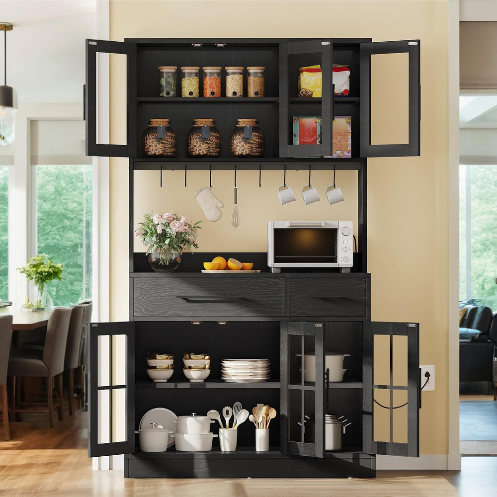 DWVO Kitchen Pantry Storage Cabinet with Microwave Stand, 71'' Tall K...