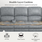 3 Seater Recliner Sofa Set with 2-Tier Cushion, 3+1+1 Pieces in Living Room, 3 Seater Reclining Couch Leather with Removable Console, 2 Oversize Recliner Chair Sofa Seat